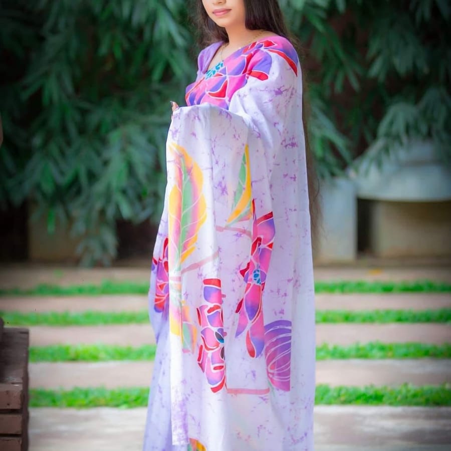 Batik Saree 08, handmade Sri Lankan batik saree, KB-008
