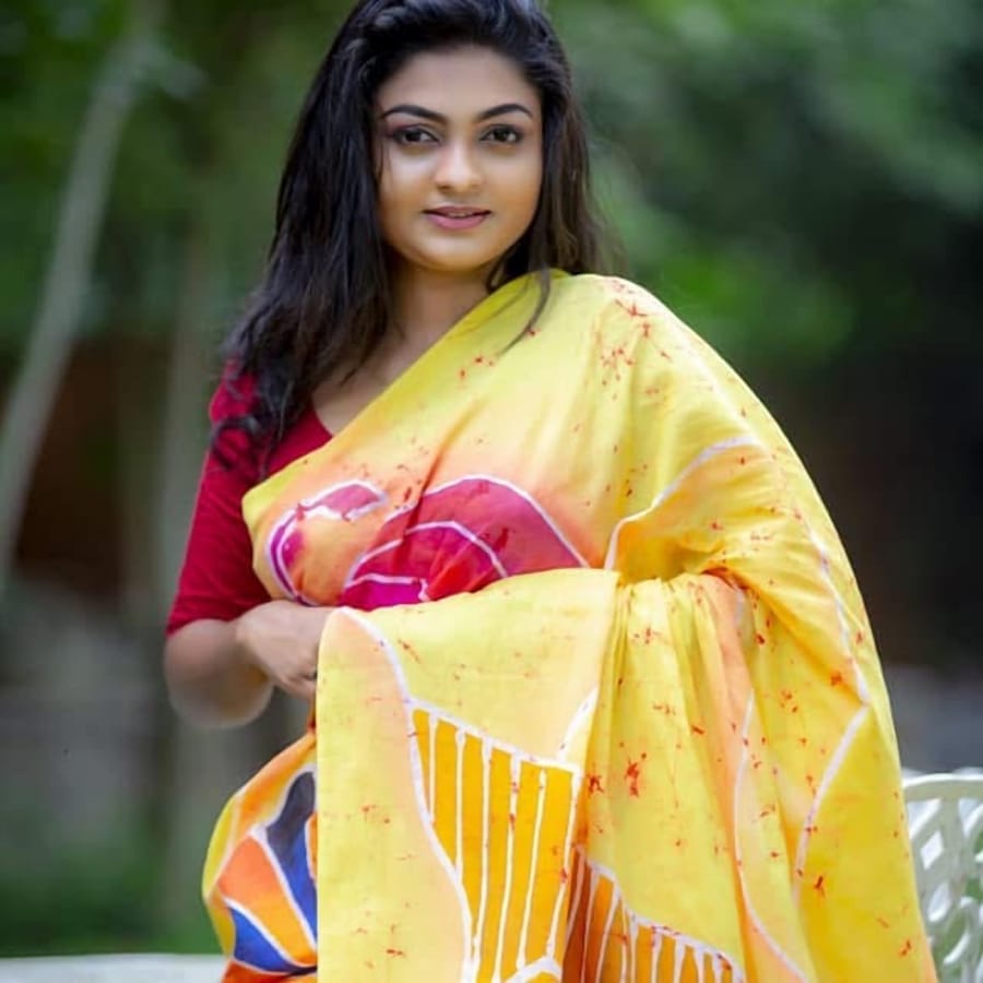 Batik Saree 14, handmade Sri Lankan batik saree, KB-014