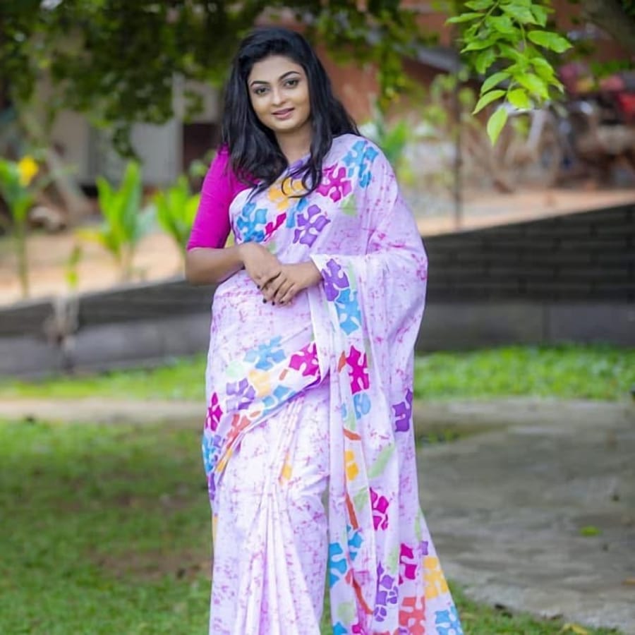 Batik Saree 15, handmade Sri Lankan batik saree, KB-015