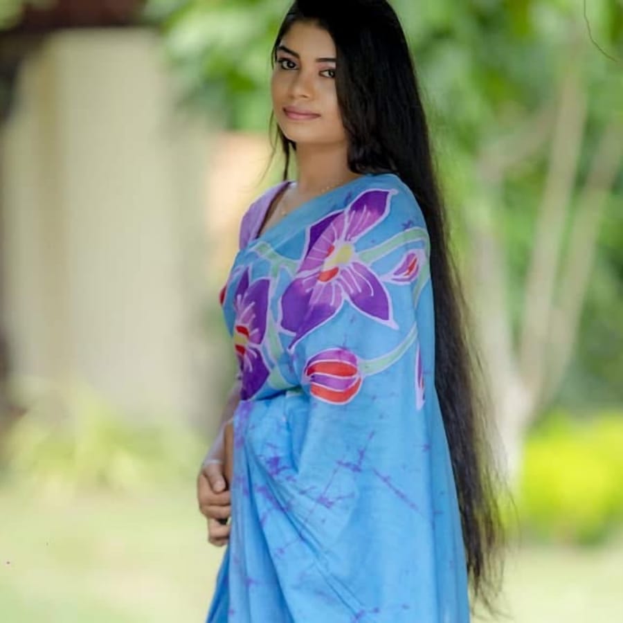 Batik Saree 16, handmade Sri Lankan batik saree, KB-016