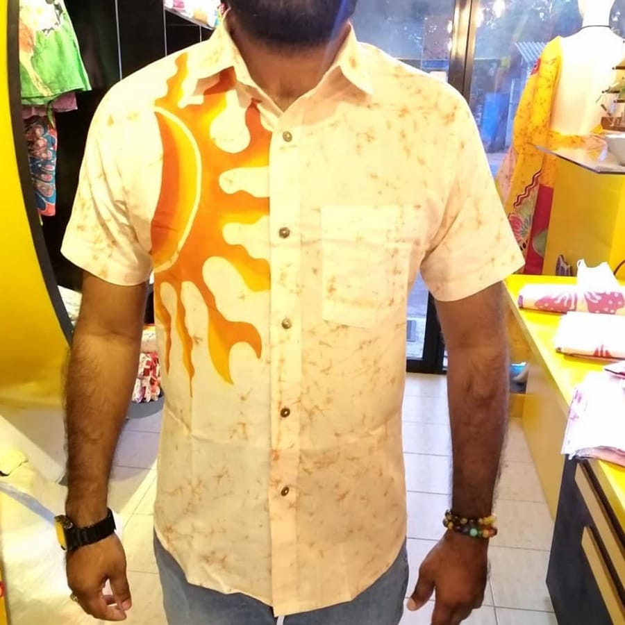 Batik Shirt 03, handmade Sri Lankan batik shirt, KB-021